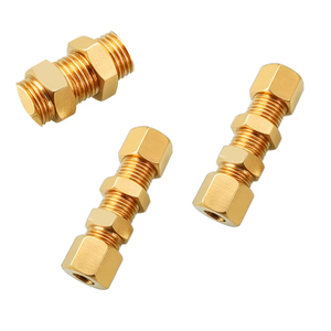 하이 퀄리티 황동 격벽 압축 피팅 커넥터 파티션 맞대기 조인트가있는 계기 고압 파이프 조인트 - Product Image 3