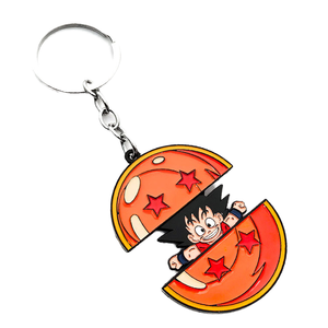 <span class=keywords><strong>Porte</strong></span>-clés créatif en métal avec mousqueton, motif dessin animé Goku Super Saiyan, impression offset - Product Image 1