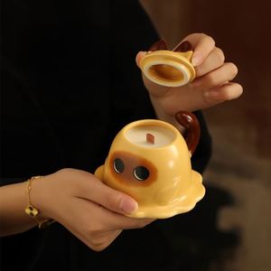 Bougie en forme de chat siamois mignon avec boîte cadeau, bougie fantaisie en forme d'animal pour la décoration de la maison - Product Image 2