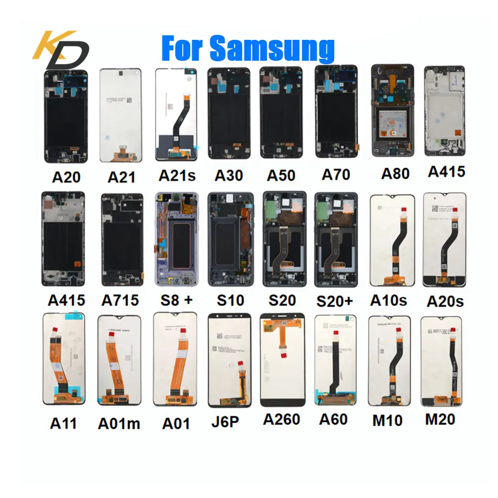Grosir Lcd Ponsel untuk Samsung Galaxy A10 A20 A30 A40 A50 A60 A70 A80 Tampilan Layar Sentuh Lcd