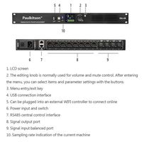 Système de gestion de haut-parleurs professionnels DA48, processeur audio numérique 4 entrées/8 sorties, gestion numérique FIR pour équipement audio