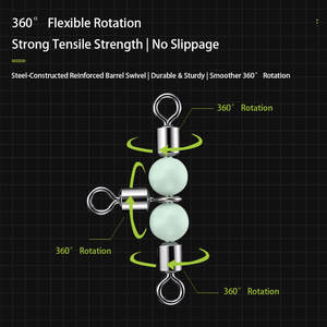 Connecteur pivotant lumineux pour la pêche <span class=keywords><strong>en</strong></span> <span class=keywords><strong>mer</strong></span>, pivotant à trois voies, séparateur <span class=keywords><strong>de</strong></span> ligne, pivotant <span class=keywords><strong>en</strong></span> forme <span class=keywords><strong>de</strong></span> T, pivotant à trois voies pour la pêche, attaches à ressort - Product Image 4