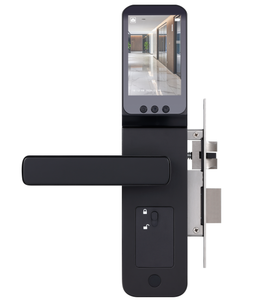 Serrure de porte intelligente moderne avec caméra, Wi-Fi Cloud, alimentation par batterie, serrure électronique noire pour entrée de maison - Product Image 4