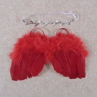 Bandeau de fleurs fait main ailes de plumes d'ange accessoires de photoshoot pour bébé accessoires élégants pour bébé ailes d'ange fournitures de fête d'halloween