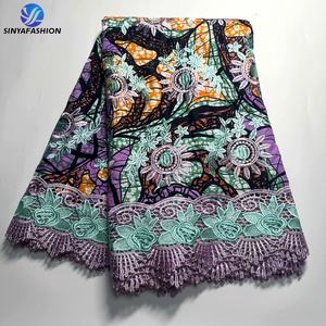 ผ้าลูกไม้หรูหราสไตล์แอฟริกันสำหรับผู้หญิง ผ้าปักลายกิปัวร์ ผ้าลูกไม้ลายเชือก ผ้าแอนการา ผ้าพิมพ์ลายแอฟริกัน - Product Image 1