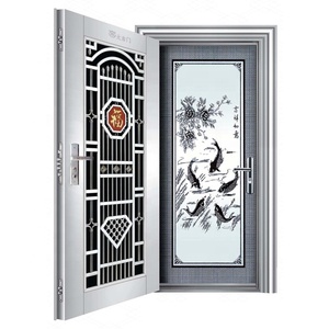 Bon marché Cadre En Verre Fer Gril Moderne de Couleur Vive de Style De Luxe En Acier Inoxydable Porte Conception de Grilles de <span class=keywords><strong>Photos</strong></span> - Product Image 3