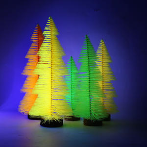 Arbre de noël Mini ornement de bureau coloré <span class=keywords><strong>tour</strong></span> pin décoration PVC Fluorescent pour enfant vente chaude réutilisable - Product Image 3