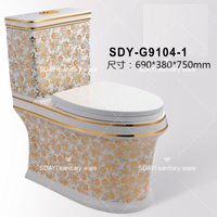 SDAYI – articles sanitaires modernes en or, wc, une pièce plaquée or noir, toilette monobloc