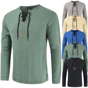 Hommes médiéval lin chemises Pirate tenue Renaissance Blouse écossais Ghillie hauts mercenaire tunique vêtements ethniques Viking vêtements - Product Image 4