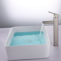 Robinet mural monocommande en nickel brossé de haute qualité, certifié NSF, avec capteur tactile et débit de 0,5 GPM