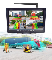 Sistema de Cámara de Marcha Atrás Inalámbrica de 2.4G para Camiones, Monitor IPS de 10 Pulgadas con Cámara IR Impermeable IP68 para Vehículos Comerciales