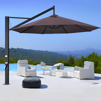 Parapluie banane de 10 pieds pour l'extérieur, mécanisme d'inclinaison décalé pour le jardin, parasol pour le café et le patio
