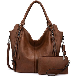 Sac à bandoulière en cuir PU pour femmes, avec fermeture à glissière et bracelet amovible, marron - Product Image 6