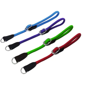 Collier et laisse d'entraînement en corde de couleur unie de qualité supérieure en gros, en nylon pour la marche en plein air des animaux de compagnie - Product Image 3