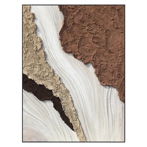 Hand Painted Oil Canvas Abstract Wall Art <b>Large</b> Size 3D Texture Modern Living Room Entryway Decor Dark Gray <b>Frame</b> Rectangle - Product Image 5