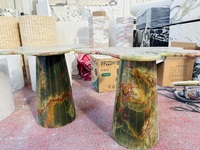 Table en onyx vert Table d'appoint centrale en pierre pour meubles de salon modernes Table en marbre onyx de luxe