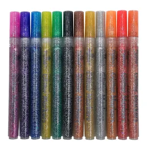 Flysea 0.7มิลลิเมตรน้ำตามเครื่องหมายที่กำหนดเอง Glitter Marker Glitter ปากกา