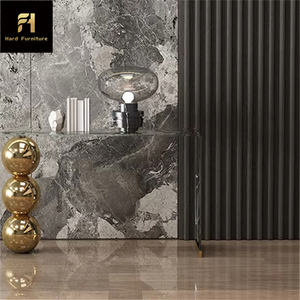 Tavolo Consolle di Lusso Leggero Contemporaneo per <span class=keywords><strong>Ingresso</strong></span> con Piano in Vetro Trasparente e Base di Design in Acciaio Inox a Sfera - Product Image 5