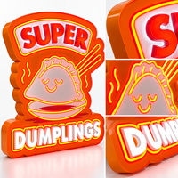 Enseigne néon LED personnalisée pour Dumpling House, comptoir de vente à emporter de cuisine chinoise, panneau mural LED en PVC expansé pour intérieur