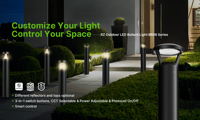 Lampe LED d'extérieur en aluminium 5W H300mm pour jardin, projecteur de chemin, éclairage de nuit, lampadaire, lumière blanche chaude 220V