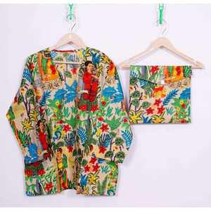 ชุดนอนคอวีผ้าฝ้าย 100% เอวยางยืด นุ่มสบาย ติดกระดุม แขนยาว พิมพ์ลายตัวอักษร สำหรับฤดูใบไม้ร่วง ราคาสุดคุ้ม - Product Image 3