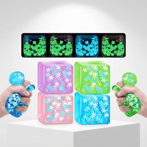 Stress Balls Sensory Toys Squishy Fidget Toys Stress Snowflakes <b>Cube</b> <b>Glow</b> in the Dark - Product Image 1