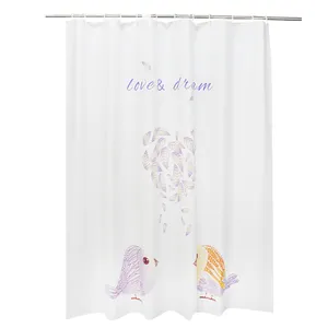 Wholesale custom brands logo printing new fashion design top quality high grade lowest price shower curtain for bathroom