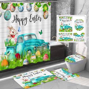 Ensemble <span class=keywords><strong>de</strong></span> rideaux <span class=keywords><strong>de</strong></span> <span class=keywords><strong>douche</strong></span> OEM <span class=keywords><strong>de</strong></span> luxe à motif 3D <span class=keywords><strong>de</strong></span> Pâques, imprimé, imperméable, résistant à la moisissure, écologique, sans plis, en polyester pour salle <span class=keywords><strong>de</strong></span> bain - Product Image 6