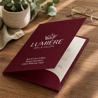 Elegante Carpeta de Presentación para Salón de Belleza y Spa, Personalizada, Formato A4, Paquete de Bienvenida para Membresía, Folleto de Cuidado de la Piel, Funda para Documentos