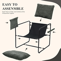 Minimalistischer Gesteppter Einzelsessel für Wohnzimmer oder Hotel, im Freizeitstil für den Einsatz in Apartments