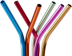 Pailles en métal réutilisables écologiques en gros, en acier inoxydable 304, avec logo personnalisé - Product Image 4