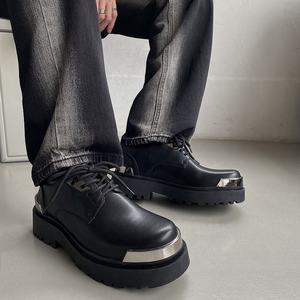 Chaussures en cuir véritable décontractées pour hommes, style britannique, derby d'hiver avec semelle épaisse, respirantes, confortables pour un usage quotidien et professionnel - Product Image 5
