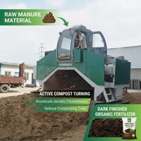 Machine à retourner le compost d'engrais organique avec châssis à chenilles en acier et entraînement hydraulique