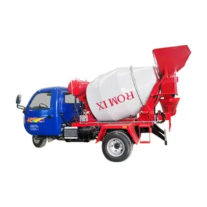 Caminhão betoneira portátil betoneira com tambor de plástico de 3,5 metros cúbicos com carregamento automático