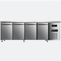 Réfrigérateur/congélateur sous comptoir de style européen en acier inoxydable à 4 portes avec une capacité de 580 L et dégivrage automatique