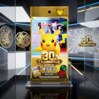 Paket Koin Ulang Tahun ke-30 PQ TCG Kartu Perdagangan Asli Kartu Koleksi Pikachu Kartu Holografik Permainan Papan