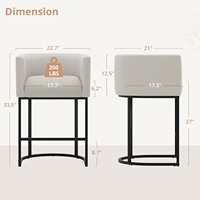 Tabourets de bar modernes avec structure en métal et sièges rembourrés en cuir PU, design pivotant pour la maison, le bar, l'hôtel, le café