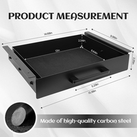Organiseur de tiroir sous bureau JH-Mech, plateau robuste avec glissières à billes, noir, réglable, en métal.