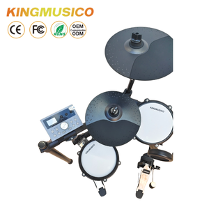 KINGMUSICO PDM-200E Batteria Elettronica Mesh con Doppio Trigger, Set di Percussioni Digitali con Pedale Indipendente per Principianti e Pratica sul Palco - Product Image 4
