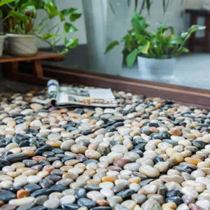 UNI Ubin Lantai Batu Kerikil Marmer Teras Mengunci Luar Ruangan Desain Taman DIY