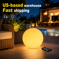 COOLQING Lampe LED sphérique de décoration de Noël et de festival, 15 cm, RGB, 16 couleurs changeantes, télécommande, stock USA, pour jardin intérieur