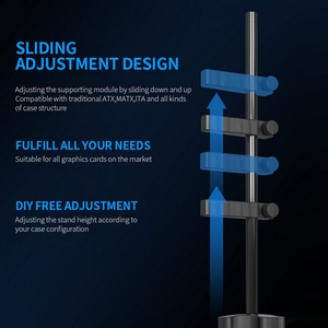 GM961 Soporte de tarjeta gráfica vertical de aluminio Soporte de conector de soporte único Estuche de PC de escritorio Soporte de tarjeta de <span class=keywords><strong>video</strong></span> Soporte de refrigeración Negro - Product Image 5