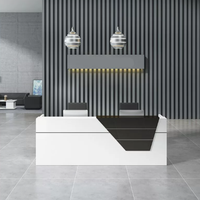 Nouveau mobilier de bureau moderne de luxe léger, bureau d'accueil avec rangement