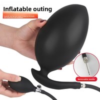 SM Plug anal gonflable et extensible pour usage féminin avec design chrysanthème à porter à l'arrière