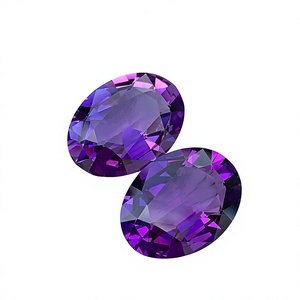 Par de Gemas Sueltas de Amatista Sintética, Corte Brillante, Facetadas, Color Púrpura Calibrado, Alta Calidad, con Efecto de Cambio de Color, para Anillos, Colgantes y Pendientes - Product Image 6