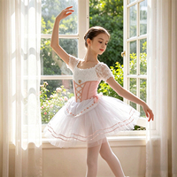 Robe de danse pour filles, robe de spectacle pour enfants printemps-été, jupe moelleuse rose lotus, jupe longue en gaze pour adulte