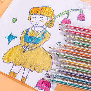 Bolígrafos de punta redonda de 18 colores brillantes para la escuela y la oficina, con empaque personalizado, diseño de animales de plástico, juegos de bolígrafos de neón de colores, venta al por mayor - Product Image 4