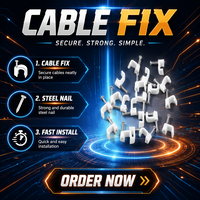 Clips de câble ronds réglables en forme de C en PE de haute qualité et durables de 8 mm pour la fixation et la gestion des câbles