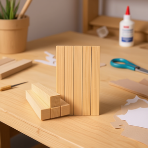Bastoncini di Legno ILAN 10x10x120mm 6 Pezzi per Lavori Artigianali - Product Image 3