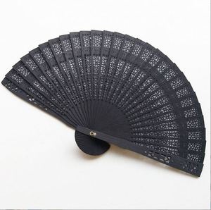 Éventail pliant traditionnel chinois QM 2025 en bois, blanc, or et argent, peint, en bois de santal, cadeau de mariage, en bambou - Product Image 4